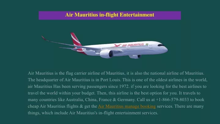 air mauritius in flight entertainment