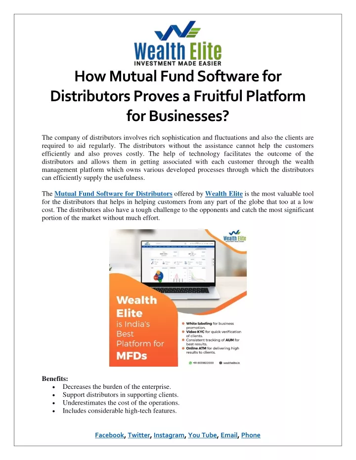 how mutual fund software for distributors proves