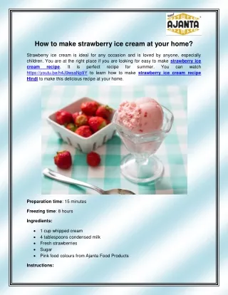 how to make strawberry ice cream at your home