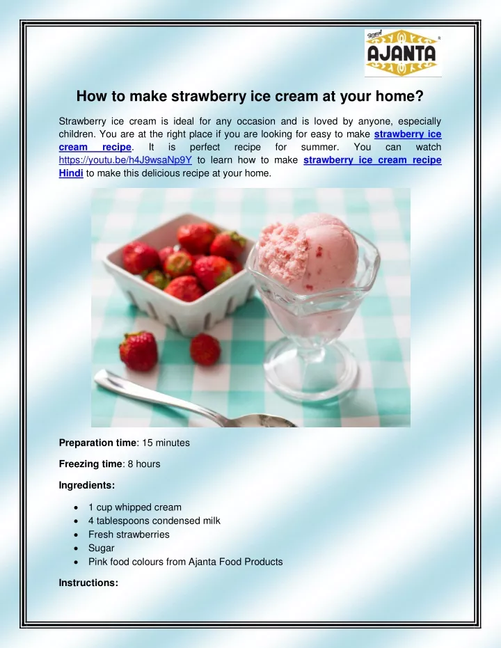 how to make strawberry ice cream at your home