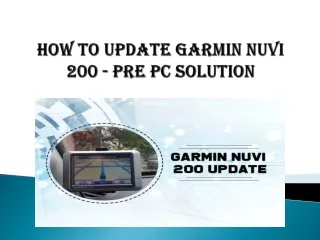 How to update Garmin Nuvi 200 - Pre Pc Solution
