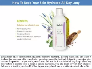 How To Keep Your Skin Hydrated All Day Long