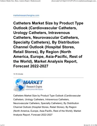 catheters market size share analysis report