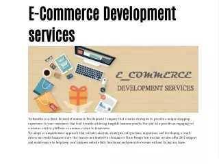 e commerce development services