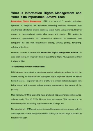 what is information rights management and what