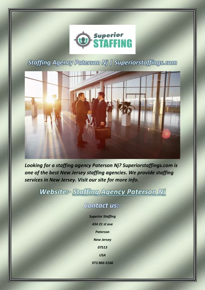looking for a staffing agency paterson