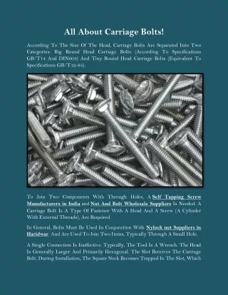 all about carriage bolts