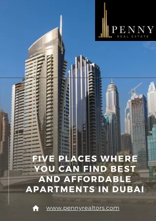Five Places Where you can Find Best and Affordable Apartments in Dubai
