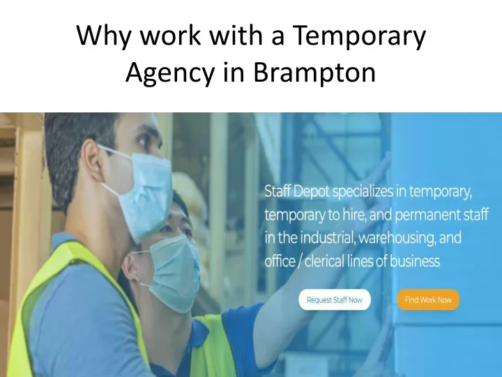 why work with a temporary agency in brampton