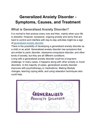 Generalized Anxiety Disorder - Symptoms, Causes, and Treatment