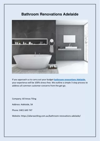 Bathroom Renovations Adelaide
