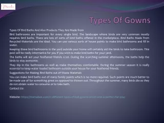 types of gowns