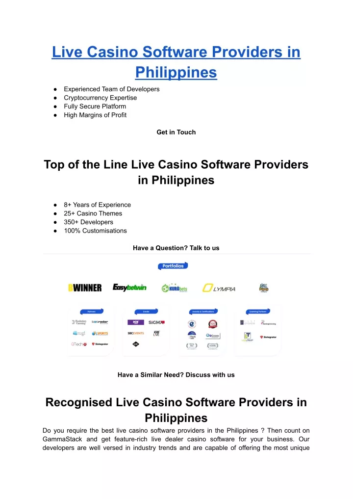 live casino software providers in philippines