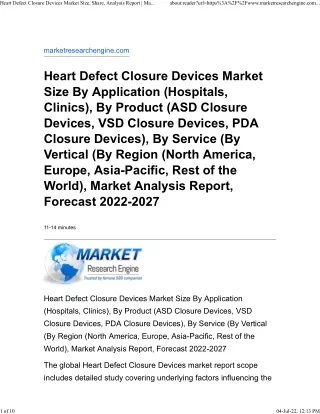 heart defect closure devices market size share