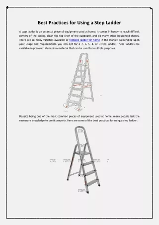 best practices for using a step ladder