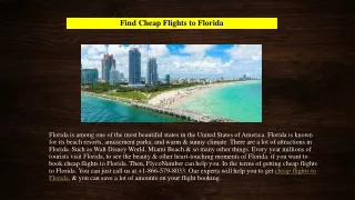 Book Cheap Flights to Florida  1-866-579-8033