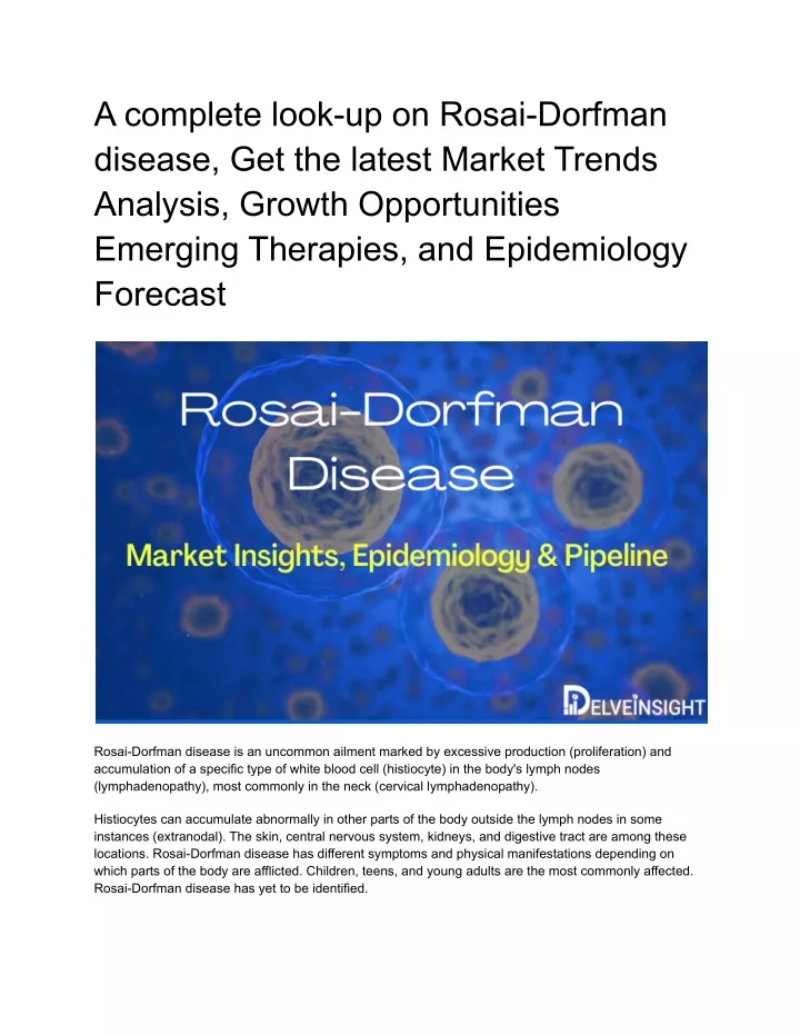 a complete look up on rosai dorfman disease