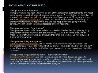Myths About Chiropractic