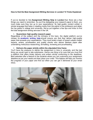 how to find the best assignment writing services