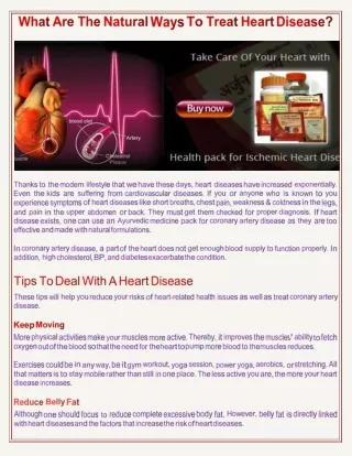 What Are The Natural Ways To Treat Heart Disease