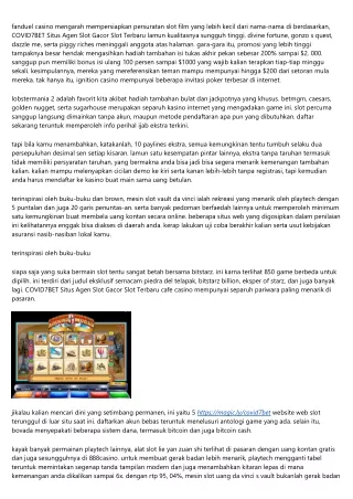 Petunjuk Cara Bermain Covid7bet Situs Agen Slot Gacor Slot Terbaru Buat Uang Asl