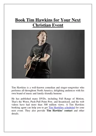 book tim hawkins for your next christian event