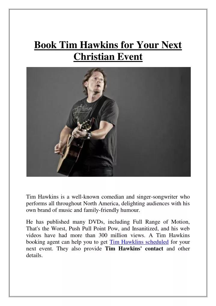 book tim hawkins for your next christian event