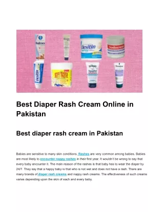 Best diaper Rash Cream