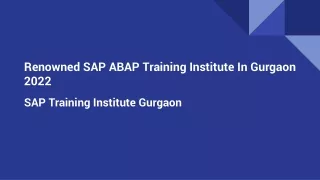 Renowned SAP ABAP Training Institute In Gurgaon 2022