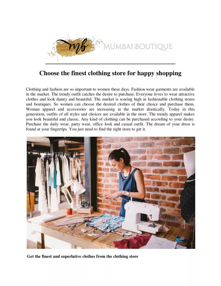 choose the finest clothing store for happy