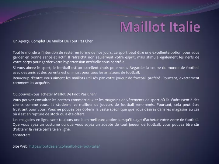 maillot italie
