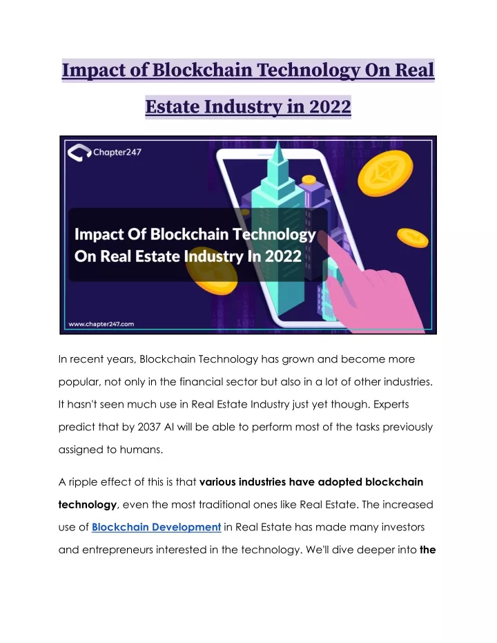 impact of blockchain technology on real