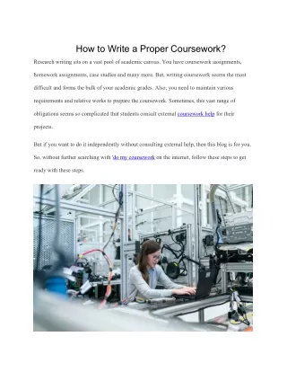 How to Write a Proper Coursework?
