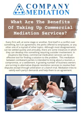 Searching For Commercial Dispute Mediation