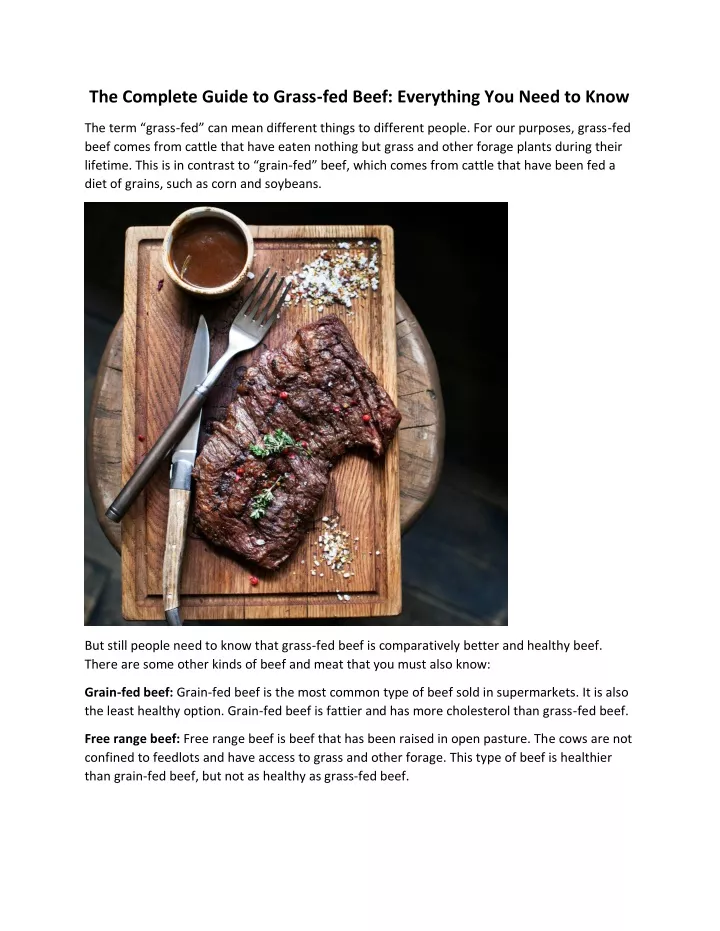 PPT - The Complete Guide To Grass Fed Beef Everything You Need To Know ...