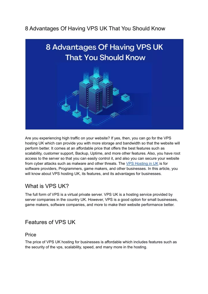 8 advantages of having vps uk that you should know