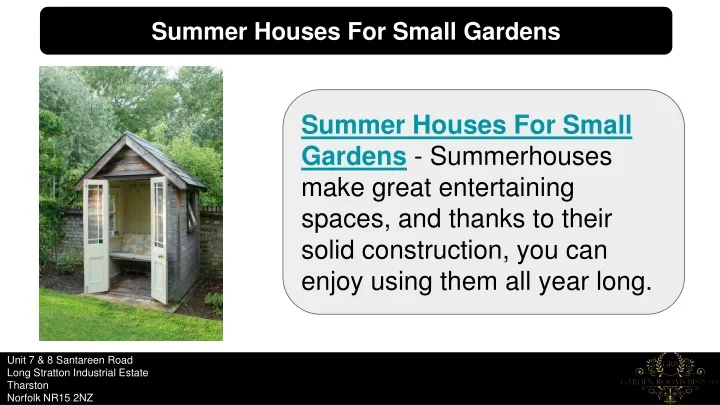 summer houses for small gardens