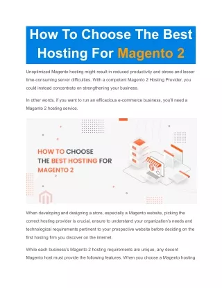 How To Choose The Best Hosting For Magento 2