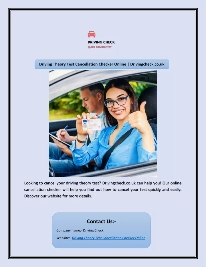 driving theory test cancellation checker online