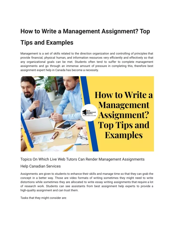how to write a management assignment top