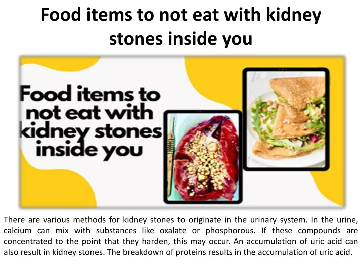 food items to not eat with kidney stones inside