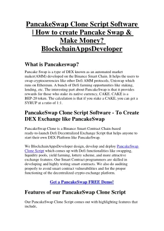 PancakeSwap Clone Script Software | How to create Pancake Swap & Make Money?