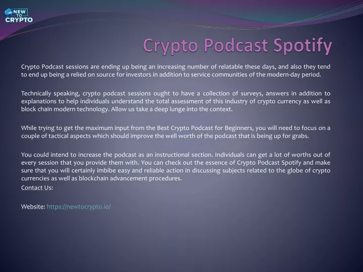 crypto podcast spotify