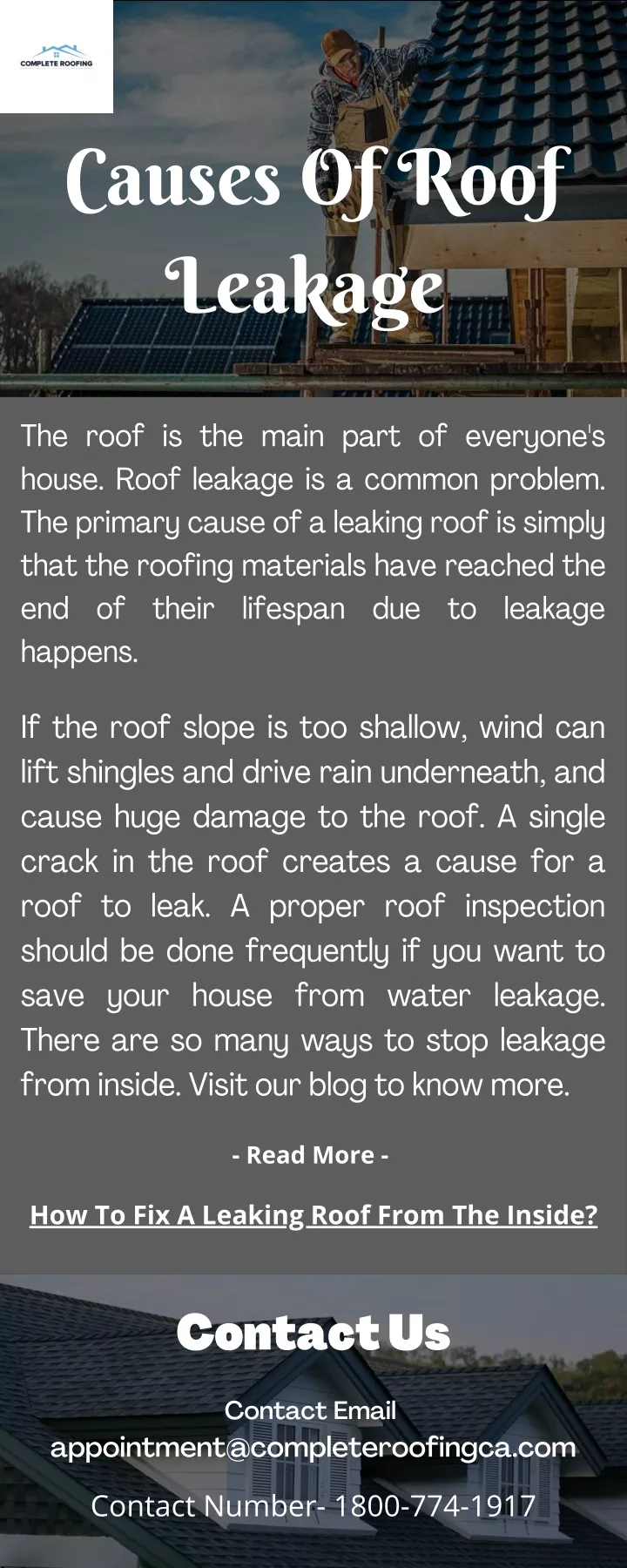 causes of roof leakage