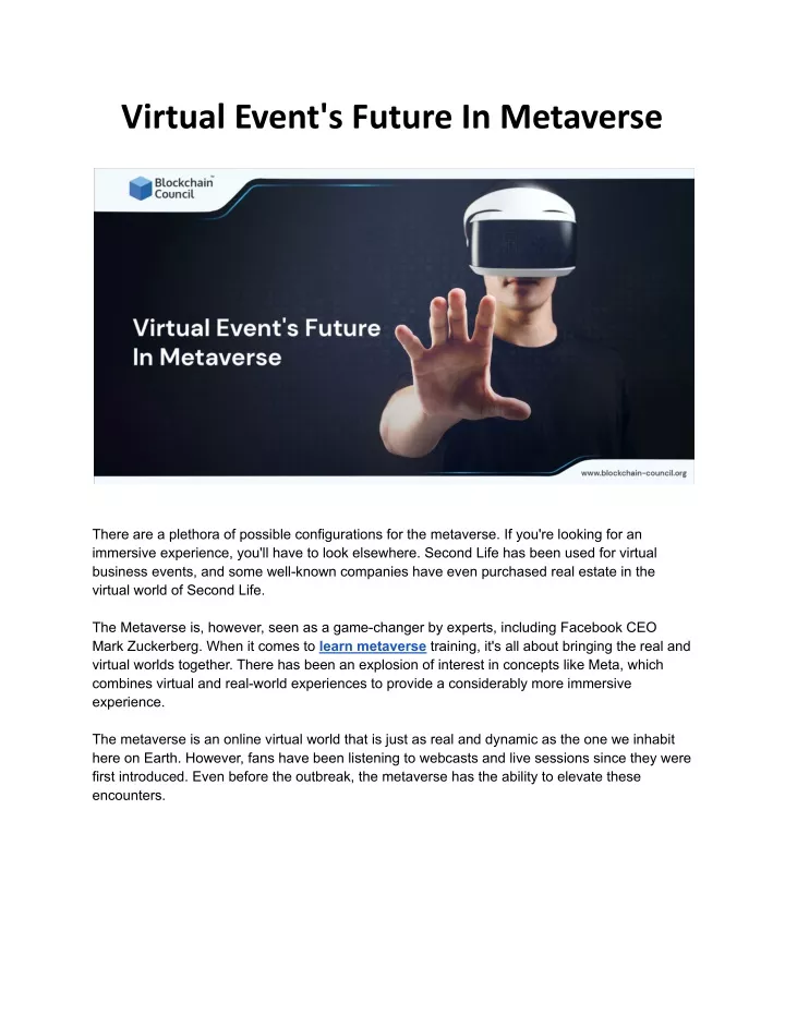 virtual event s future in metaverse