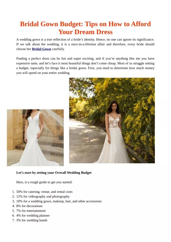 bridal gown budget tips on how to afford your