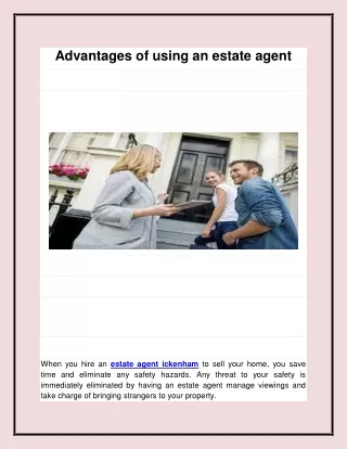 advantages of using an estate agent
