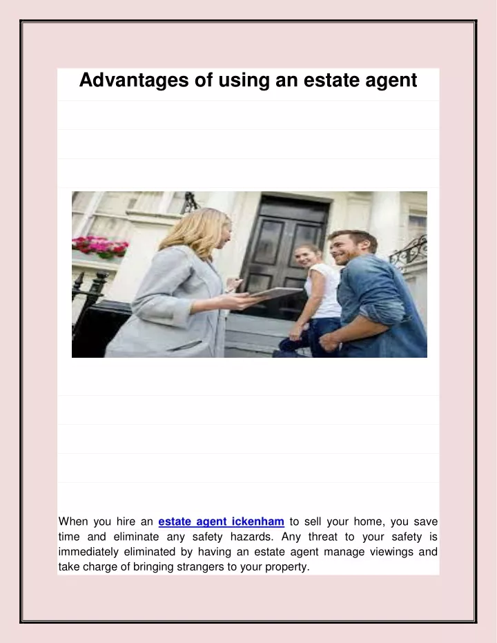 advantages of using an estate agent