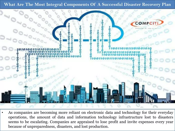 what are the most integral components of a successful disaster recovery plan