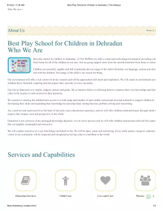 Best Play School for Children in Dehradun - The Welwyn